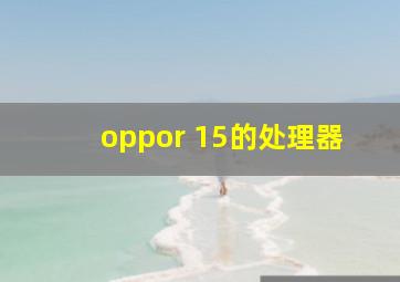 oppor 15的处理器